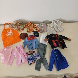 Assorted lot of Ken doll clothes and hats - 15 pieces